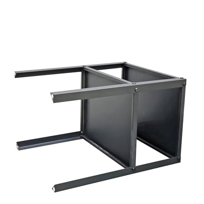 FixtureDisplays Black Metal 2-Tier Nightstand, Side Table, End Table, 14W x 11D x 17" H, Sturdy Riser 50 lbs Capacity