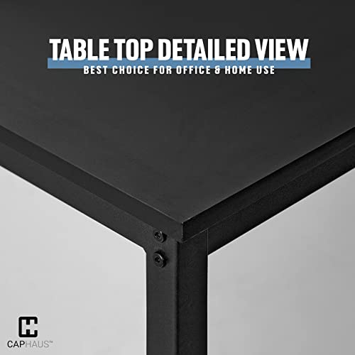 CAPHAUS 55 Inch Computer Desk, Home Office Desk, Modern Work Desk, Writing Desk for Small Space, Simple Desk for Home Use & Office, PC Table, Gaming Desk, Space-Saving Workstation, Black - size: 55 inch
