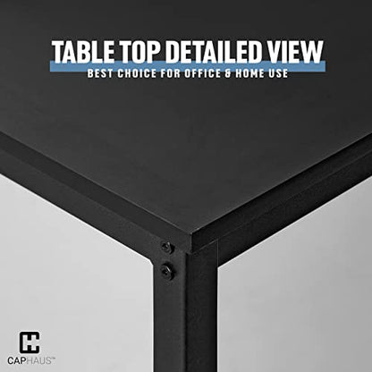 CAPHAUS 55 Inch Computer Desk, Home Office Desk, Modern Work Desk, Writing Desk for Small Space, Simple Desk for Home Use & Office, PC Table, Gaming Desk, Space-Saving Workstation, Black - size: 55 inch