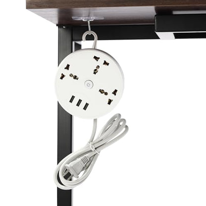 Wall Mounted Desk Computer Writing Table, Industrial Wall Mount Ladder, 3 Tier Computer Desk for Home Office Student Dormitories (Brown+Black) - color: Brown+black