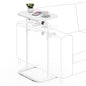 TUTOTAK C Shaped End Table with Tiltable Surface, Adjustable Height Side Table, Slide Under Couch Table TV Tray for Eating, Sofa Tray for Livingroom, Bedroom White TB01BW091 - color: White