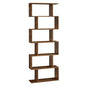VASAGLE CUSTOS Collection - 6 Shelf Bookcase, S-Shaped Tall Bookshelf, Wood Display Shelf, Book Organizer, 27.6 x 9.5 x 75.4 Inch, Rustic Brown, for Living Room, Office, Rustic Brown ULBC61BXV1 - color: Rustic Brown, style: 6-Tier (27.6"W)