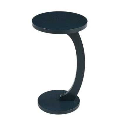 COZAYH C Shaped Round End Table for Couch Small Place, Space Saver Side Table for Sofa, Living Room, Bedside Area, Coffee and Eating Snack Tray, Dark Blue - color: Dark Blue