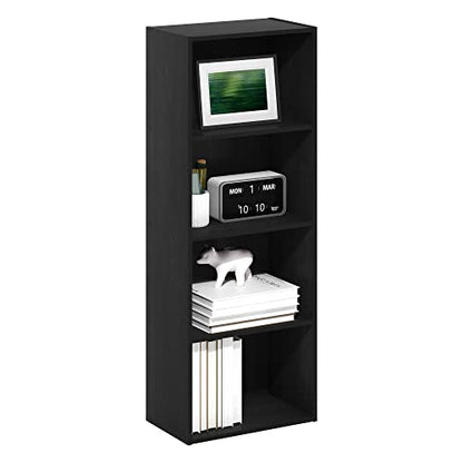Furinno Luder Bookcase / Book / Storage, 4-Tier, Blackwood - color: Blackwood, size: 4-Tier