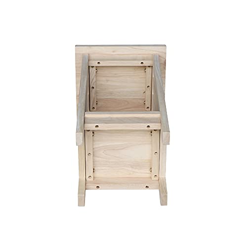 IC International Concepts Mission Plant Stand, 24-Inch High, Solid Parawood, Unfinished - size: 24 Inch