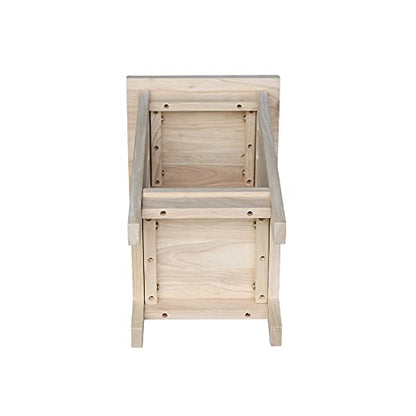 IC International Concepts Mission Plant Stand, 24-Inch High, Solid Parawood, Unfinished - size: 24 Inch