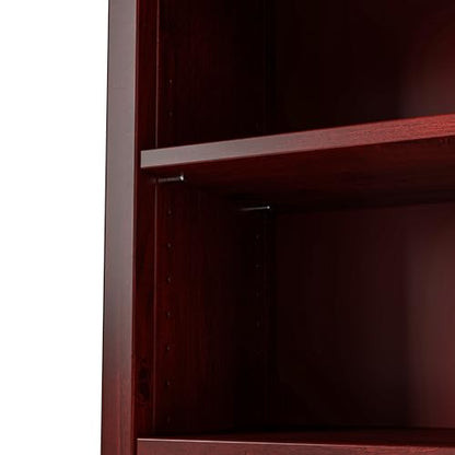 Camaflexi Shaker Style 3 Shelf Bookcase/Solid Wood / 36" High/Adjustable Shelving/Closed Back/Display Bookshelf for Living Room, Bedroom, Home and Office, Red Garnet Stain - color: Red Garnet Stain, size: 36"
