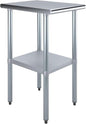 NSF-Certified Heavy-Duty Stainless Steel Prep Table – 24″ x 18″ Commercial Work Table with Undershelf for Restaurants, Kitchens, Food Trucks - size: 18x24