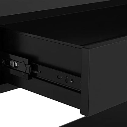 Yaheetech TV Stand, Entertainment Center with Drawer, 39.5" Media Console Table for TV with 2 Open Shelves for Bedroom, Living Room, Entryway, Black - color: Black