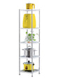 susunnus Stainless Steel Shelves 13.8in-5 Tier, Corner Shelf, Storage Shelves, Narrow Metal,Stainless Steel Shelf, Kitchen Storage Rack for Small Spaces Tall Skinny Shelf - size: 13.8in*13.8in-5T