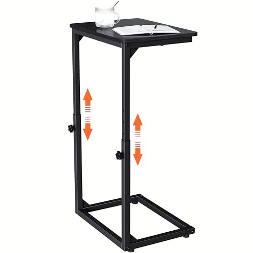 7-Level Adjustable C-Shaped End Table, Small Side Table for Couch, Sofa TV Tray Table for Living Room, Bedroom, Bedside ET-SA-BKW1 - color: Black