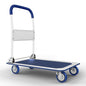 Heavy Duty Foldable Push Cart Dolly | 330 lbs. Capacity | Upgraded Collapsible Hand Truck Folding Platform with Swivel Wheels | Flat Bed Moving Wagon | Space Saving Push Handle (Blue) - color: Blue, 330 Lbs. Capacity
