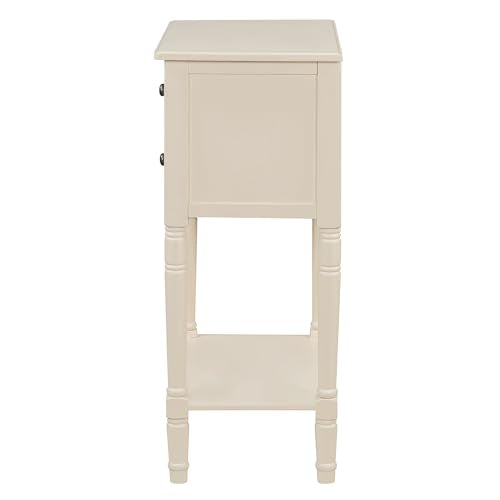 LUMISOL Small Entryway Console Table with 3 Storage Drawers, Narrow Side Table with Bottom Shelf for Entryway Foyer, Beige - color: Beige