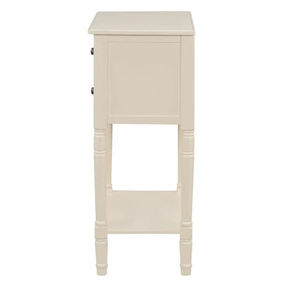LUMISOL Small Entryway Console Table with 3 Storage Drawers, Narrow Side Table with Bottom Shelf for Entryway Foyer, Beige - color: Beige