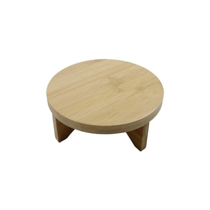 Oedema 4.45-inch Solid Wood Mini Plant Stand Short Flower Stand Round Plant Riser for Small Items, Flower Pot, Small Plant, Gift, Tabletop Decor, Office - size: 4.45inch/113mm
