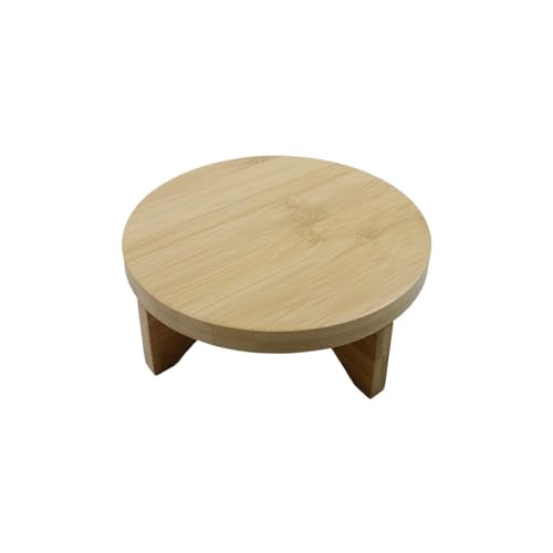 Oedema 4.45-inch Solid Wood Mini Plant Stand Short Flower Stand Round Plant Riser for Small Items, Flower Pot, Small Plant, Gift, Tabletop Decor, Office - size: 4.45inch/113mm