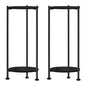 30 inch Tall Plant Stand Indoor for Living Room, Balcony, Bedroom, 2-Pack | Rustic Industrial Wood Flower Holder for Heavy Plants, Stable & Durable, Multi-function 2 Tier Display Rack, Easy Assembly - color: black-2 pack