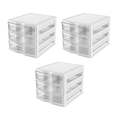 Life Story 3 Drawer Stackable Shelf Organizer Plastic Storage Drawers for Bathroom Storage, Make Up, Or Pantry Organization, White (3 Pack) - color: White, size: 3-Pack