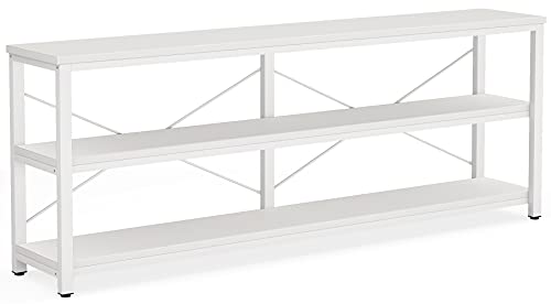 Tribesigns 71" Sofa Tables,Extra Long Couch Table, Narrow Long Console Table, Entryway Table,Sofa Table with 3 Tiers Storage Shelves (White) - color: White