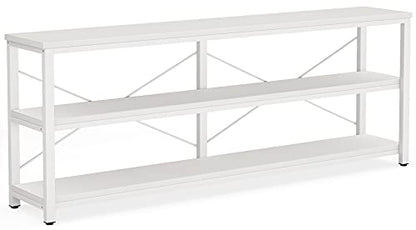 Tribesigns 71" Sofa Tables,Extra Long Couch Table, Narrow Long Console Table, Entryway Table,Sofa Table with 3 Tiers Storage Shelves (White) - color: White