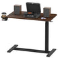 FLEXISPOT Adjustable C Table with Wheels, Mobile Snack Side End Table Sofa Couch Bedside Table Laptop Rolling Cart TV Tray Night Stand for Small Space Side Table(27.6" W x 15.7" D,Rustic Brown) - color: Rustic Brown, size: 28x16