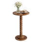 Round Side Table for Small Spaces, Modern Pedestal End Table with Solid Wood Spindle Leg, Small Drink Table Accent Nightstand for Living Room, Bedroom, Sofa Side, Apartment & Office, Brown - color: Brown