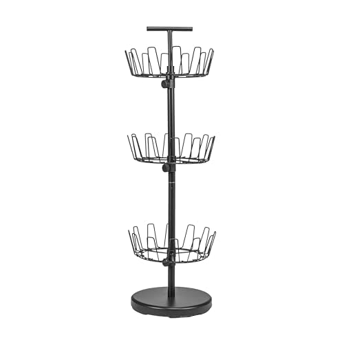 Household Essentials 3-Tier Shoe Storage Tree, Matte Black - color: Matte Black