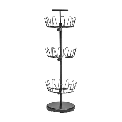 Household Essentials 3-Tier Shoe Storage Tree, Matte Black - color: Matte Black
