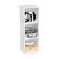 3 Cube Storage Organizer with Closed Back Panel- Wooden 3-Tier Open Bookshelf, 11 Inch Cube Storage Organizer, Tall Vertical Display Shelf for Living Room, Bedroom, Office (White, 3-Cube)