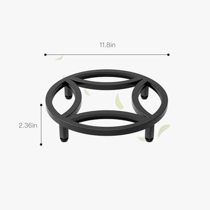 Zhongma 2 Pack 11.8" Fully Assembled Sturdy Potted Plant Stand Flower Pot Holder Heavy Duty Construction, Low Plant Stand for Home Indoor and Outdoor, Sturdy plant riser and saucer without Installation Required - size: 2 Pack 11.8" Metal Plant Stand