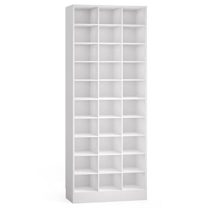 LITTLE TREE 70.9" Tall Shoe Rack, 10-Tier Freestanding Shelf, Max. Store 30 Pairs, Shoe Cabinet Organizer for Living Room, Entryway, Cloakroom, White - color: White