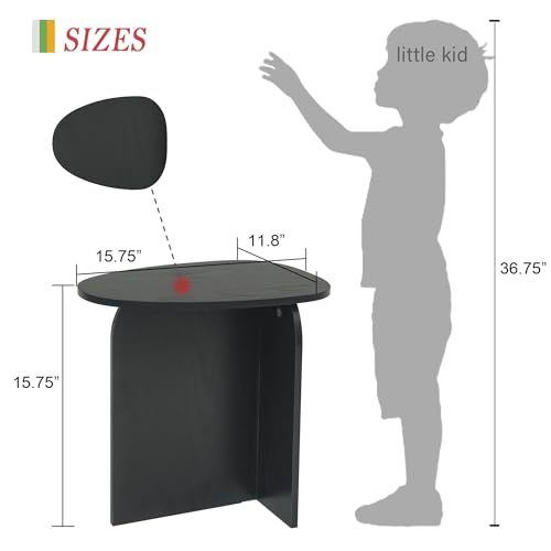 AWASEN Black Side Table, Small Triangle End Table Living Room, Black | Modern Accent Table with Unique Tabletop, Mini Bedside Table for Small Spaces - color: Black