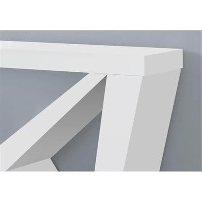 Monarch Specialties 2429 Accent Table, Console, Entryway, Narrow, Sofa, Living Room, Bedroom, Laminate, Contemporary, Modern Table-48 Hall, 47.25" L x 11.5" W x 32" H, White Wood-Look