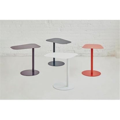 Pemberly Row Modern Metal End Table, 20 in H x 19.75 in W, C-Shaped Space-Saving Design, Green Powder Coat Finish, Durable Steel Construction, Compact Accent Table for Living Room or Small Spaces