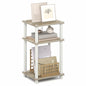 Furinno Turn-N-Tube 3-Tier Toolless Side Table, Narrow Printer Stand with Open Shelf, End Table, Night Stand, for Living Room, Bedroom, Light Oak - color: Light Oak/White