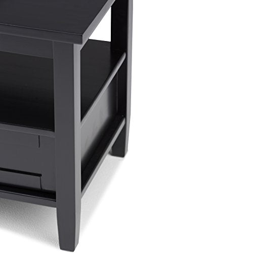 SIMPLIHOME Warm Shaker Solid Wood 20 inch Wide Transitional-Style End Tables in Black for the Living Room and Bedroom (Set of 2) - color: Black, size: 20 inch, style: End Table (Set of 2)
