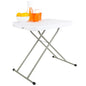 Lavish Home Portable Folding Table - 25.5 Inch Indoor/Outdoor Portable Lightweight Small Table with Adjustable Height - TV Tray for Laptop, Cards, Camping, Crafting, Party (White) - size: 21"H to 27"H