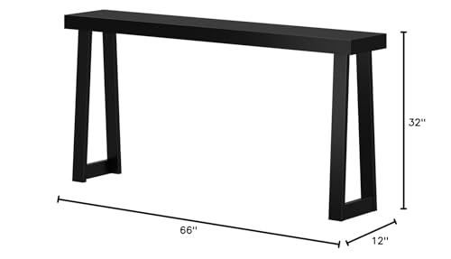 Plank+Beam Classic Console Table, 66 Inch, Black | Non-Toxic Finishes, Versatile Design, Elegant Details, Easy Assembly, Quick Setup, Solid Wood - color: Black, size: 66" Console Table