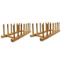 Bamboo Wooden Plate Racks Dish display Holder Kitchen Storage, Pack of 2 | Cabinet Organizer for Dish / Plate / Bowl / Cup / Pot Lid / Cutting Board/ Book (vertical) - size: Pack of 2