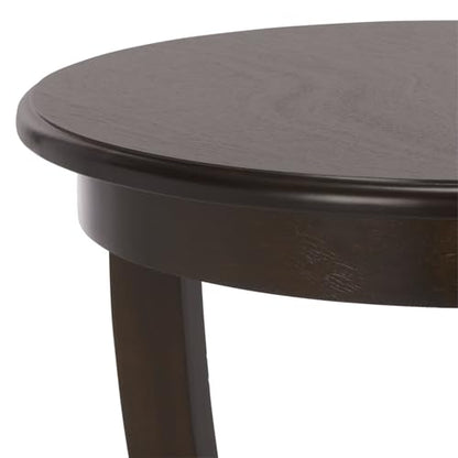 SAFAVIEH Furniture - Mary Pedestal Table - Dark Chocolate - Solid Wood - Farmhouse Pedestal Design - Ideal for Living Room, Entryway, Home Office, 18.1" W x 18.1" D x 26" H (AMH5711F) - color: Dark Chocolate