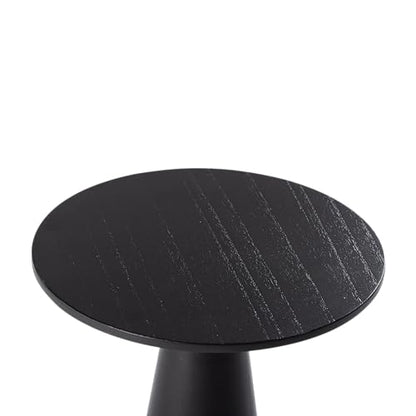 COZAYH Farmhouse Pedestal Small End Table Round Martini Table Wood Plant Stand Rustic Drink Table for Small Space Living Room, Bedroom, Black - color: Balck