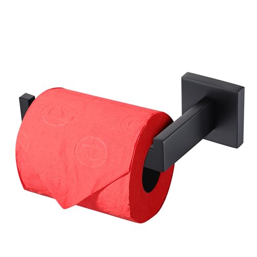 LANC Black Toilet Paper Holder, Bathroom Toilet Paper Roll Holder Wall Mount for Bathroom Kitchen, TP Holder Tissue Roll Dispenser Hanger Stainless Steel, Matte Black Left A8807MB-LF - color: Matte Black, size: Left Hand(Screw)