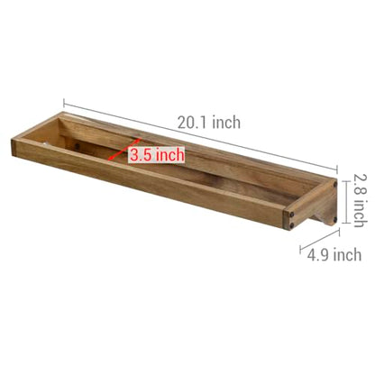MyGift Set of 4 Premium Acacia Wood Wall Hanging Shoe Rack, Wall Mounted Space Saving Footwear Storage System for Closet, Mudroom, Entryway, Holds 8 Pairs - color: Acacia Wood