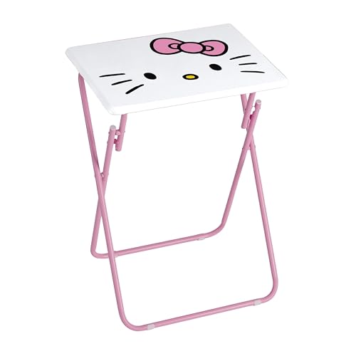 Sanrio Hello Kitty Folding Tray Table,Portable Snack & Laptop Table, Compact Space-Saving Design for Kids & Teens, Lightweight Indoor Table for Bedroom, Dorm, or Playroom - color: Hello Kitty