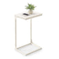VASAGLE C-Shaped End Table, Side Table for Sofa, Couch Table with Metal Frame, Small TV Tray Table for Living Room, Bedroom, Cream White ULET353W77 - color: Cream White
