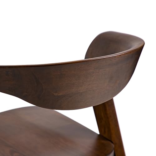 Furniture of America Nazaen III Mid-Century Modern Wood 21.5-inch Side Chairs with Rounded Backrest and Semi-Handmade for Home Kitchen, Dining Room, Rich Walnut (Set of 2) - color: Rich Walnut, size: Style 3