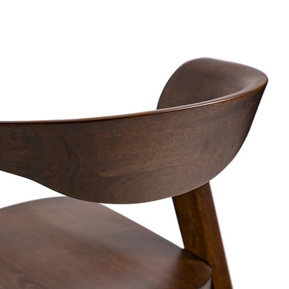 Furniture of America Nazaen III Mid-Century Modern Wood 21.5-inch Side Chairs with Rounded Backrest and Semi-Handmade for Home Kitchen, Dining Room, Rich Walnut (Set of 2) - color: Rich Walnut, size: Style 3