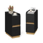 Narrow Night Stands, Modern Slim Nightstand Set of 2, Wooden Skinny Bedside Table 2 Drawers, Stackable Narrow Side Table with Drawers for Small Spaces, Bedroom, Living Room, Black - color: Black (2pcs)