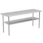 Stainless Steel Table for Prep & Work, 24x70 Inches, Metal Commercial Heavy Duty Table with Adjustable Under Shelf for Restaurant, Home and Hotel - size: 24x70in