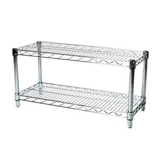 Shelving Inc. 12" d x 42" w Chrome Wire Shelving with 2 Tier Shelves, Weight Capacity 800lbs Per Shelf - size: 12"d x 42"w x 14"h